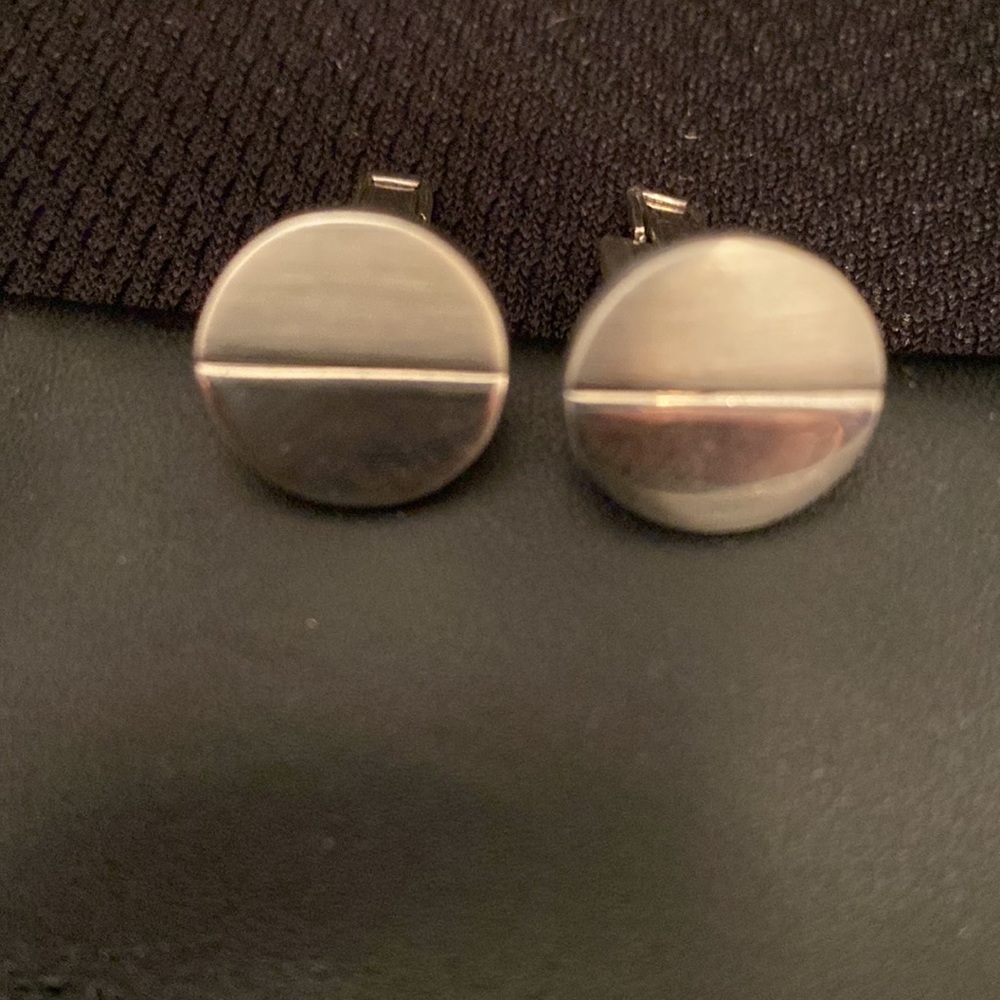 New-Sterling Silver Round Cuff Links